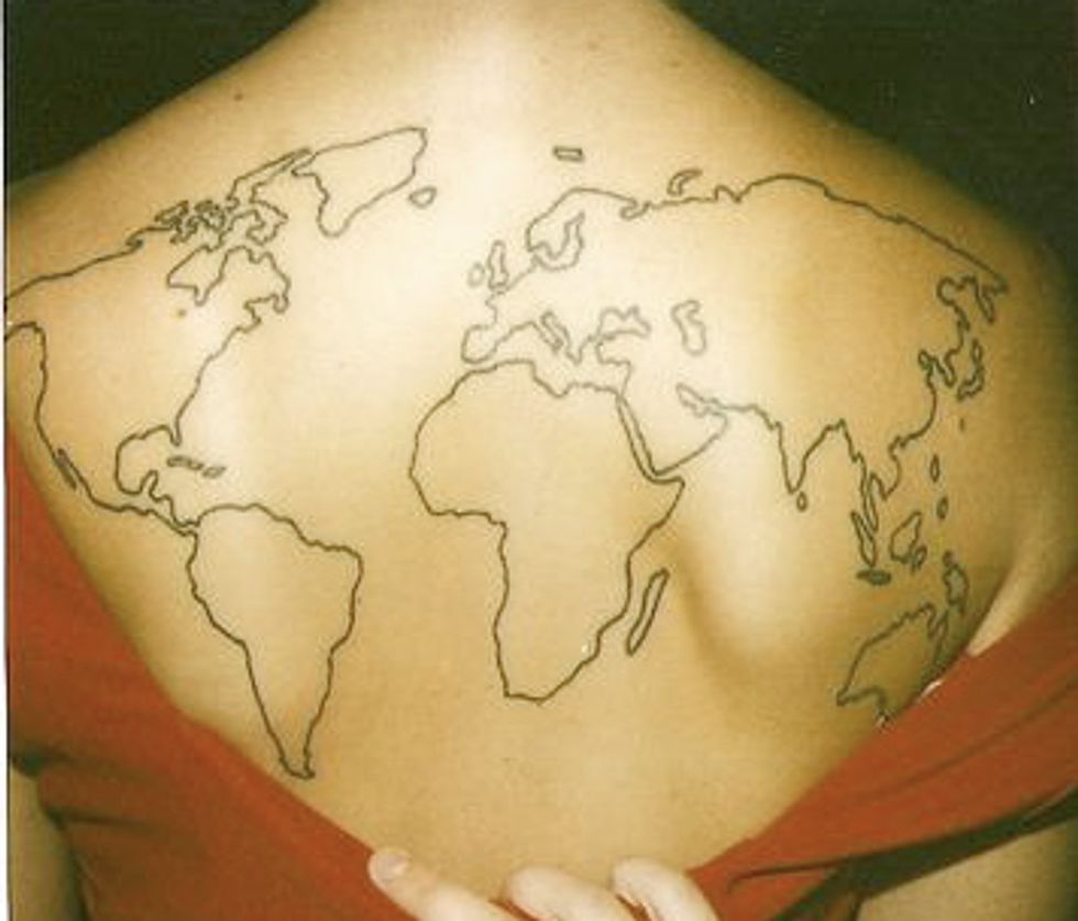 556 The World On Your Shoulders Map Tattoos Big Think