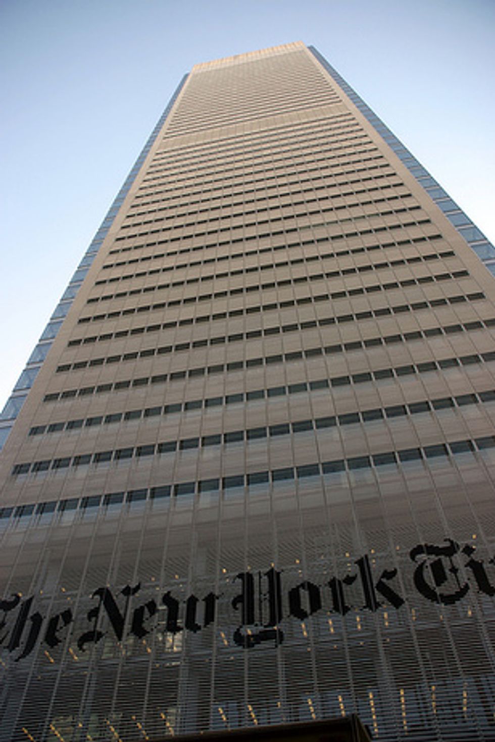 The New York Times: the building goes up, as the stock price goes down ...