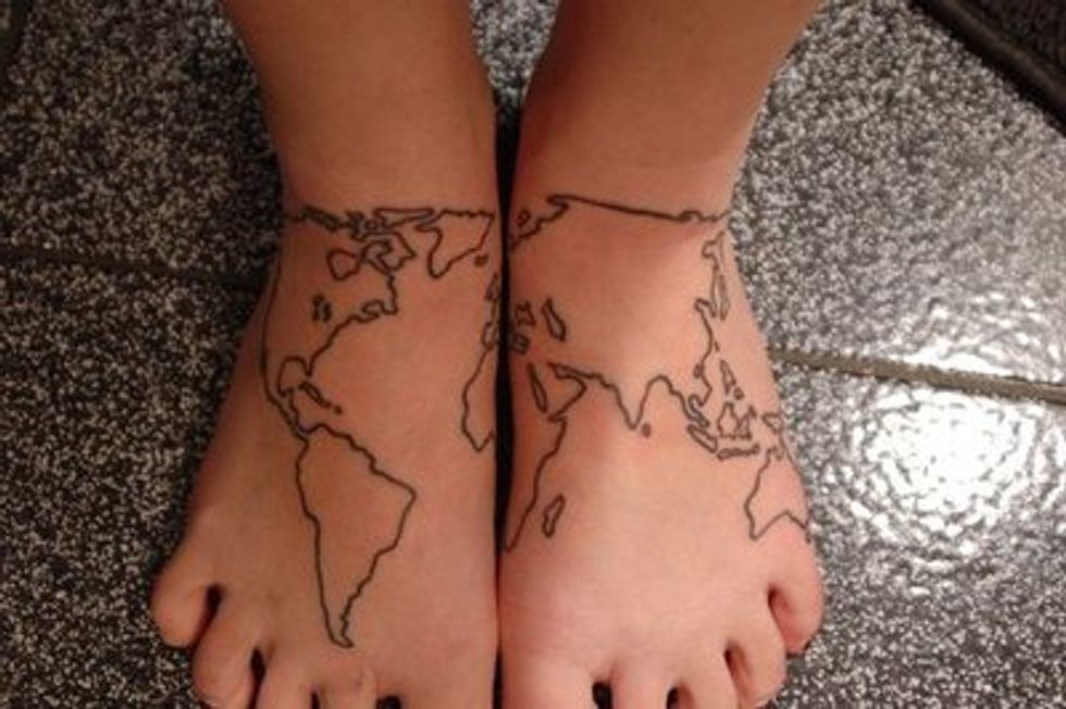 556 The World On Your Shoulders Map Tattoos Big Think