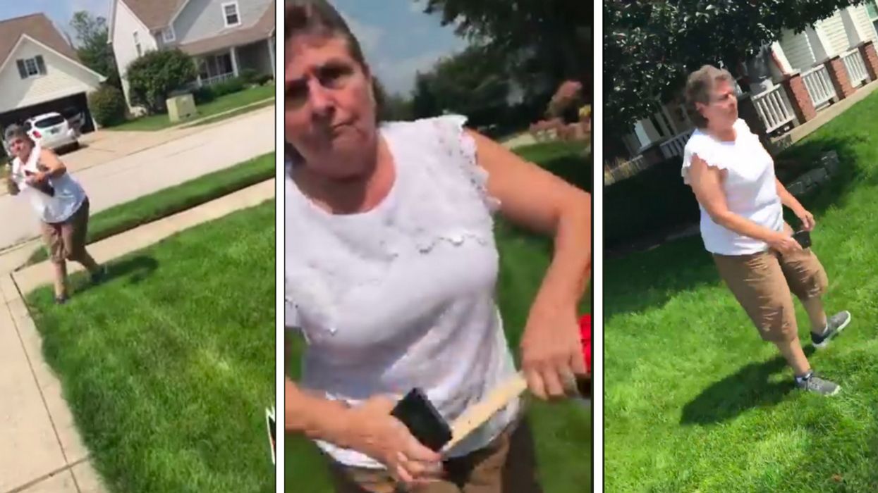 Woman Hurls Racial Slurs At Hispanic Neighbors, Attacks Them With Yard Sign In Viral Video: 'I'll Kill You'
