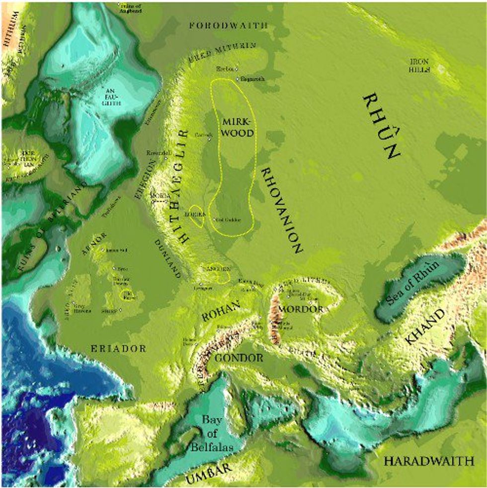 map of middle earth over europe J R R Tolkien S Lord Of The Rings Real Places May Have map of middle earth over europe