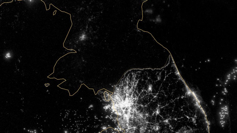 Korea's Political Divide, as Seen by Satellite