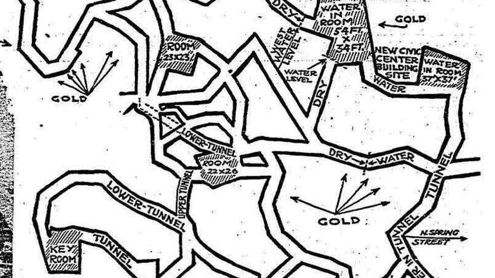Map of the Lost Lizard City under Los Angeles