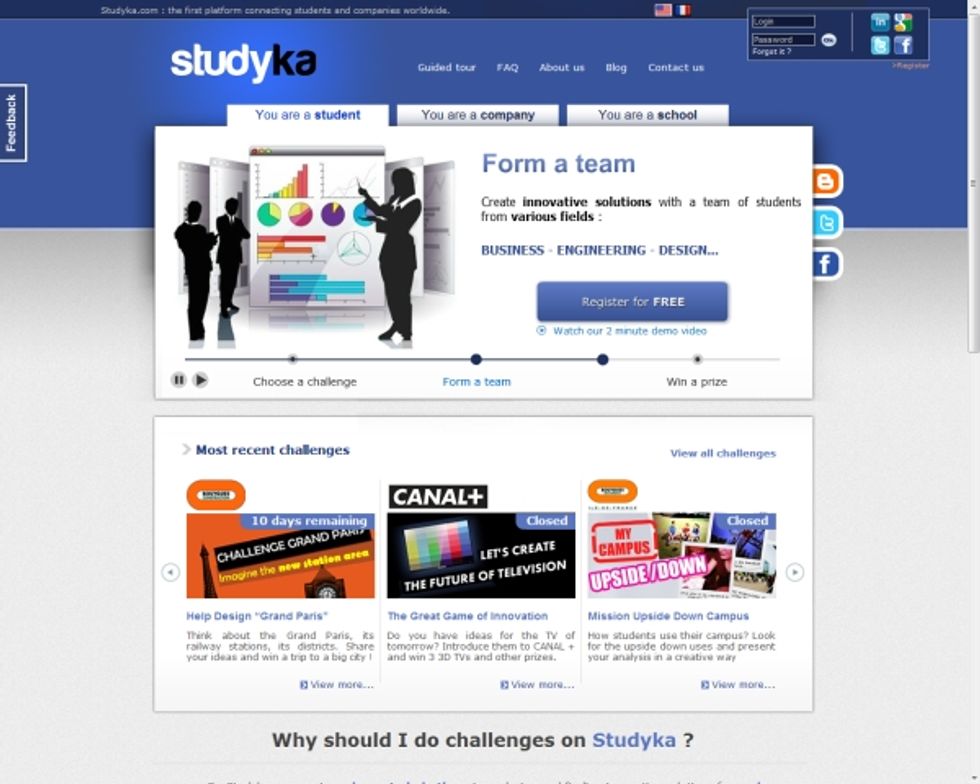 Crowdsourcing Ideas from Gen-Y - French Start-up Studyka connects Companies with Student Teams across the Globe