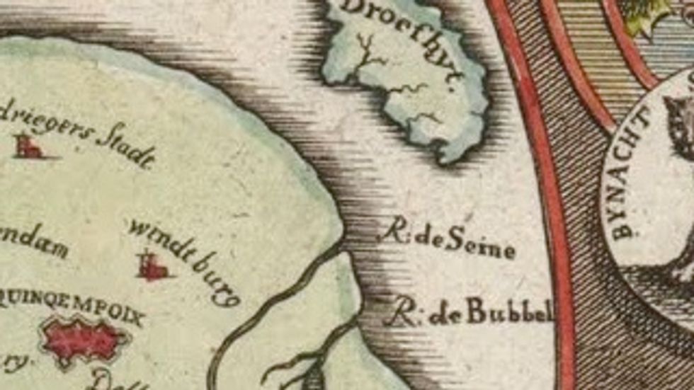 The Fool’s Head Map: a Fossil of the Financial Bubbles of 1720