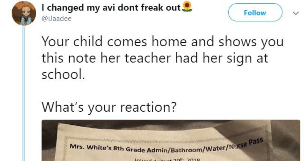 Twitter Is Seething Over A Memphis Teacher Who Only Allows Students To Leave For The Bathroom Twice A Month
