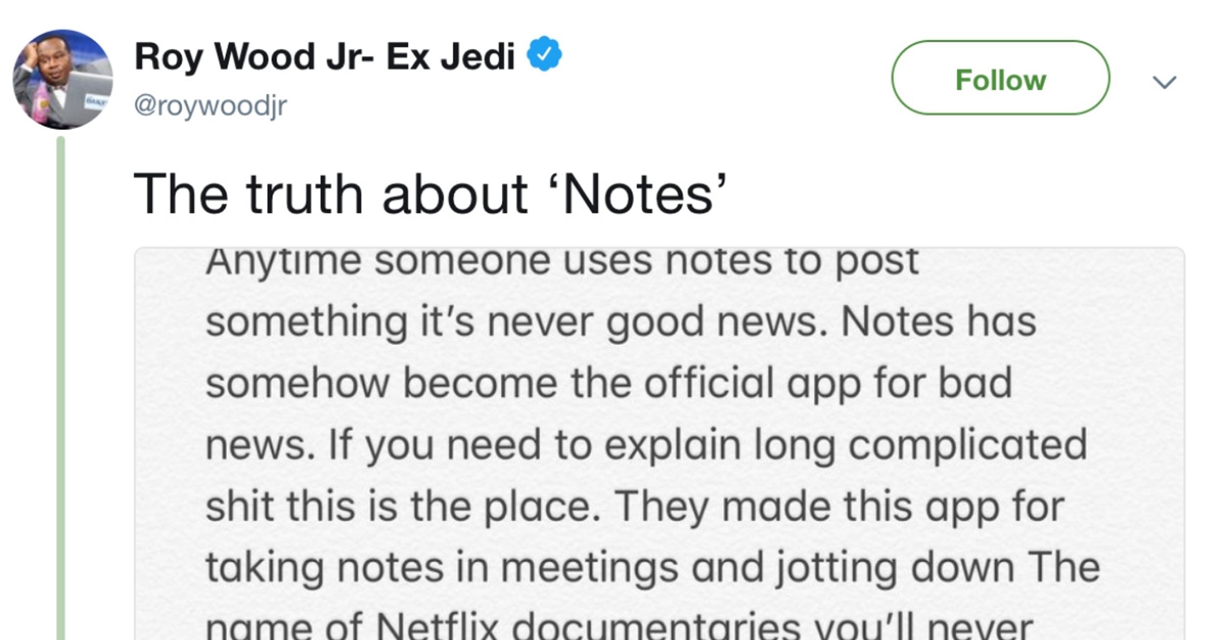 Comedian's Important PSA About The 'Notes' App's Intended Purposes Is On Point 😂