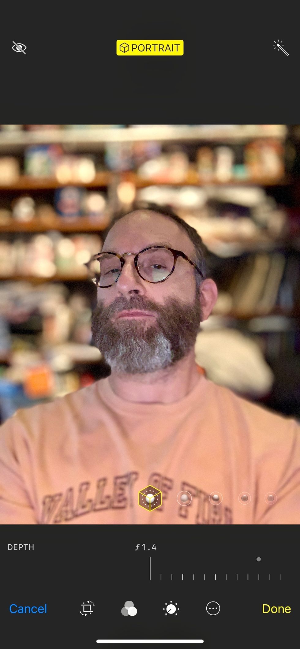 Picture of camera screen on iPhone XS Max