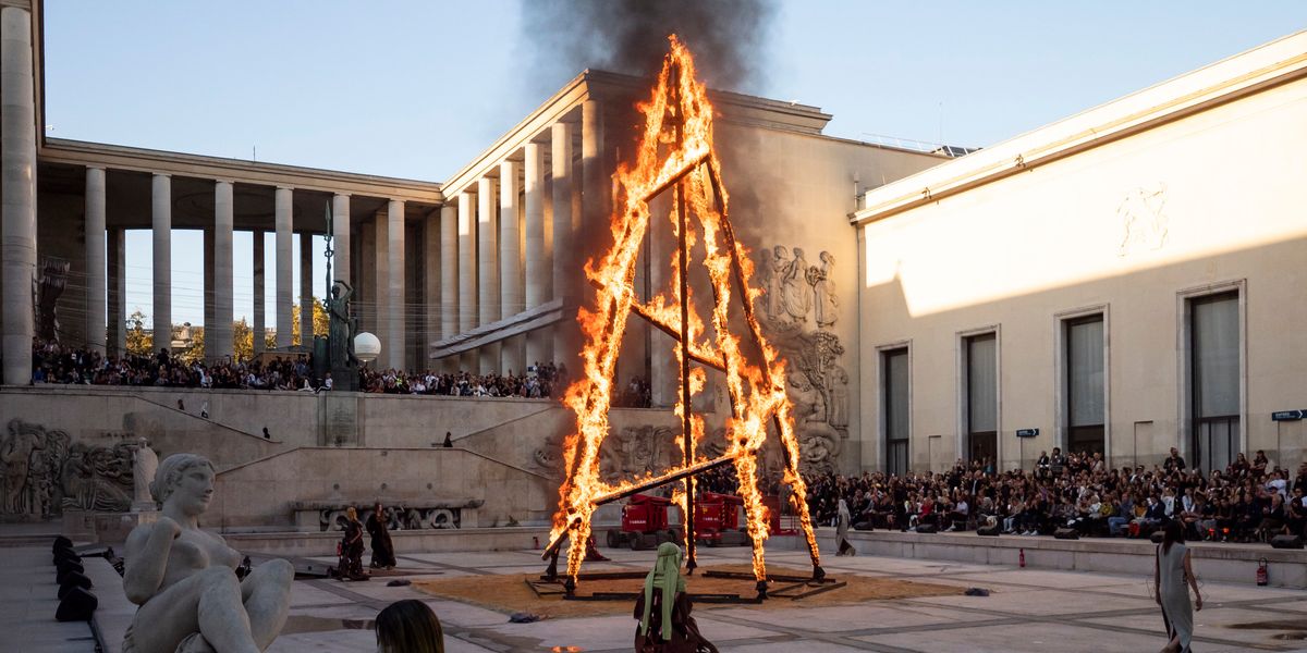 A Blazing Tower Anchored the Rick Owens Show