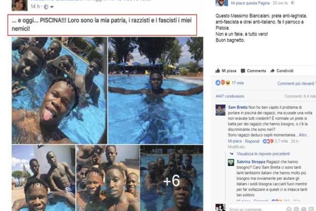Denunciato don Biancalani, aveva pubblicato le foto dei migranti in piscina