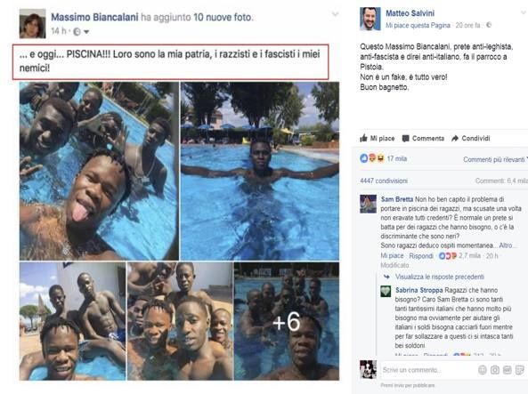 Denunciato don Biancalani, aveva pubblicato le foto dei migranti in piscina