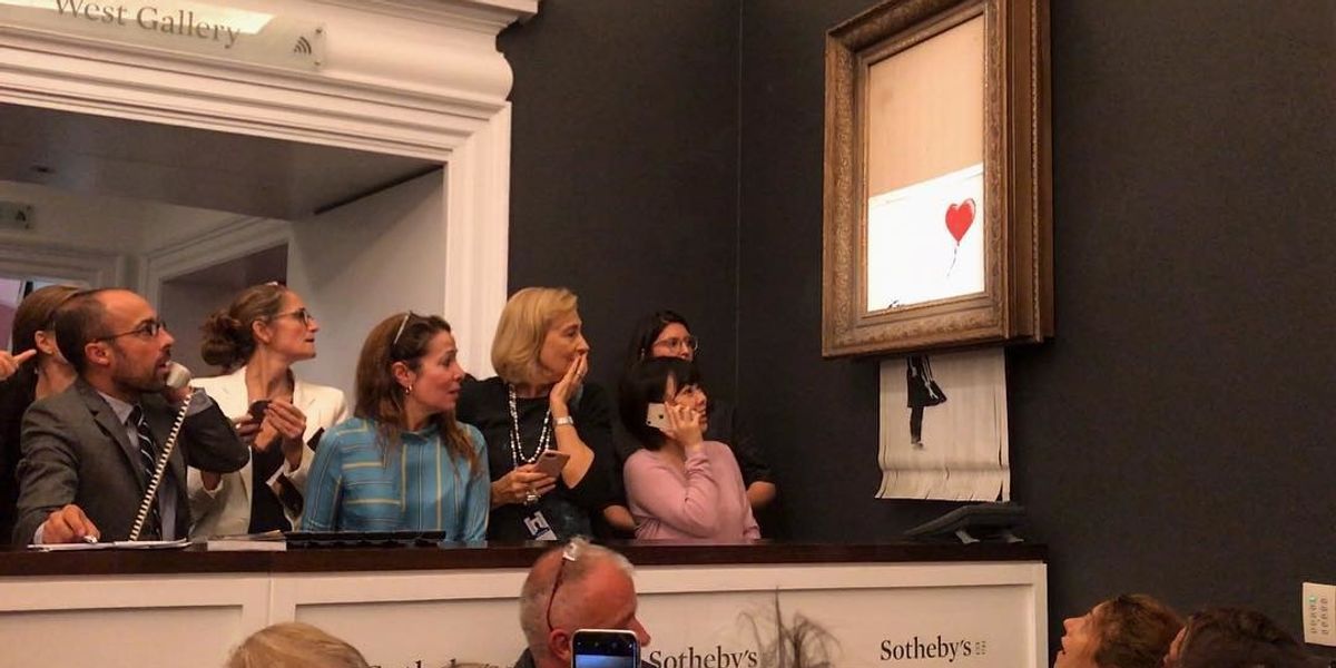Banksy Painting Self-Destructs After Being Sold for $1.4M