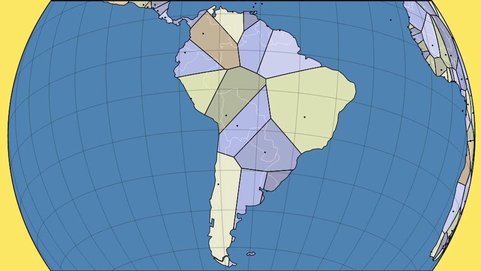 Map of the World's Countries with Mathematically Objective Borders
