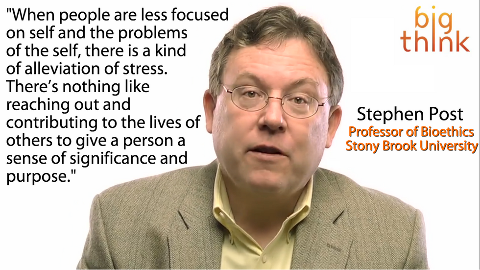 Stephen Post: Helping Others Alleviates Stress, Offers a Sense of Purpose