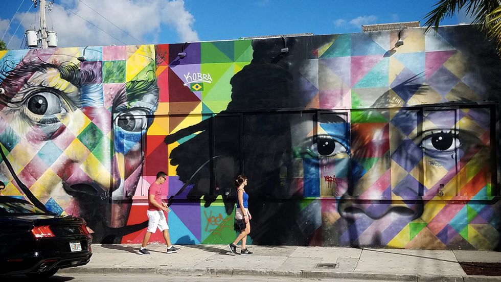 Eduardo Kobra's ARt Salvador Dali mural in Miami, Florida. (Photo: Mussa)
