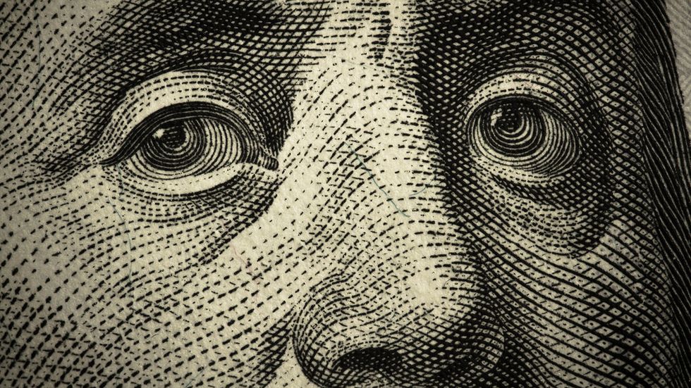 Benjamin Franklin close-up on the $100 bill, by Flickr user Daniel Dionne