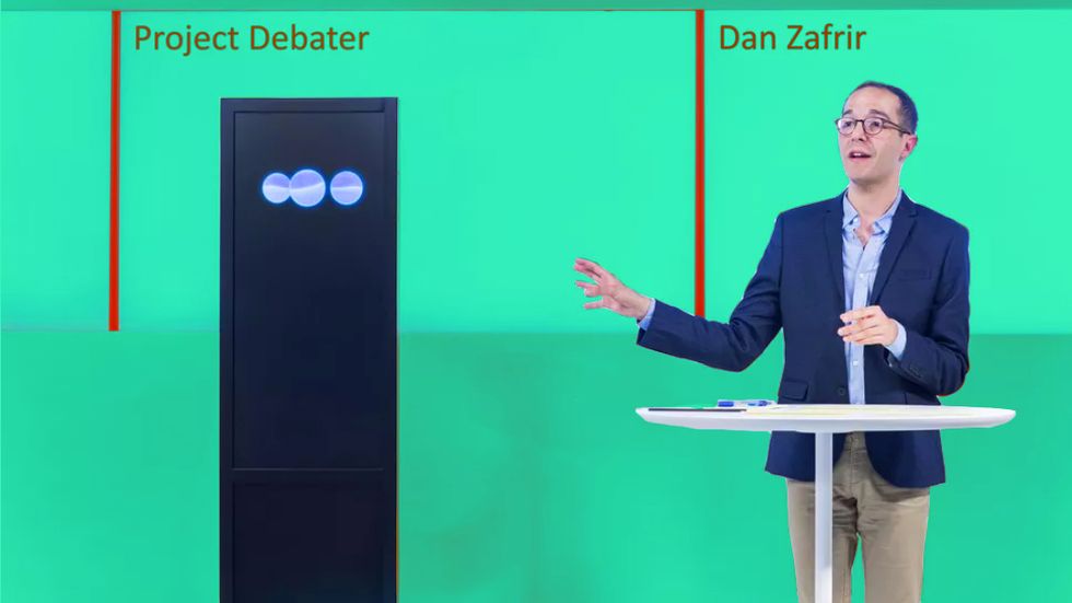 IBM's A.I. beats professional debater Dan Zafrir at his own game. (Credit: IBM)