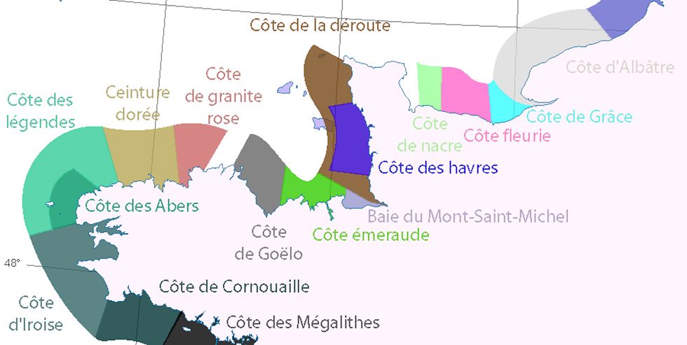 A map of the French Riviera's 36 coasts