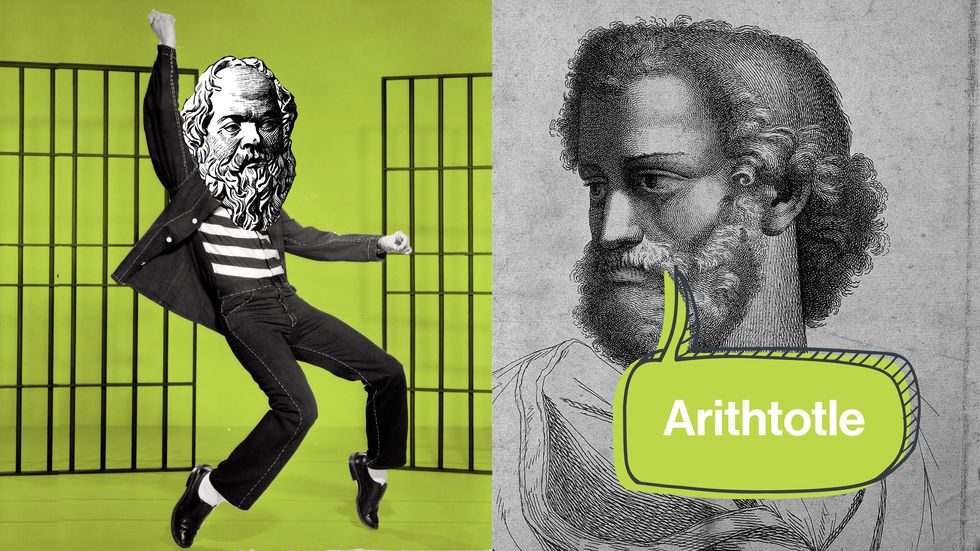 Socrates' dance moves and Aristotle's lisp. Credit: Public domain/Big Think