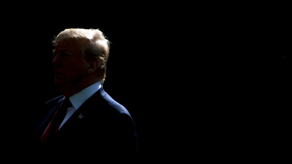 A silhouette of President Trump.