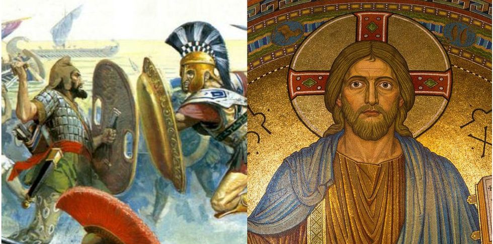 Greek Solders and Jesus Christ,