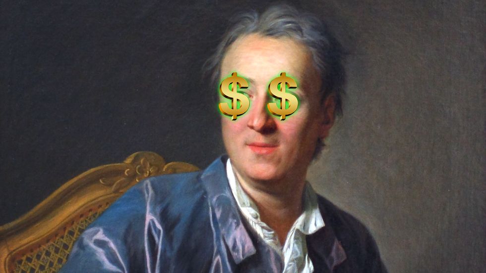 Diderot with money