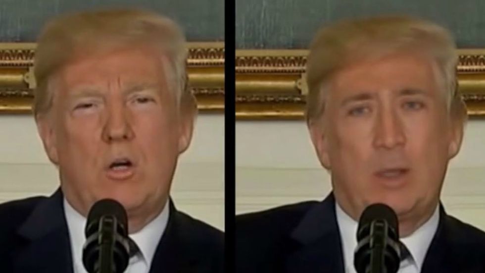 Donald Trump and Nicolas Cage deepfake video. State University of New York.