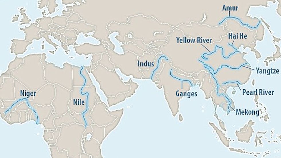 Halving the discharge of plastic waste from these 10 rivers would reduce the global flow of river-borne plastic into the oceans by no less than 45%