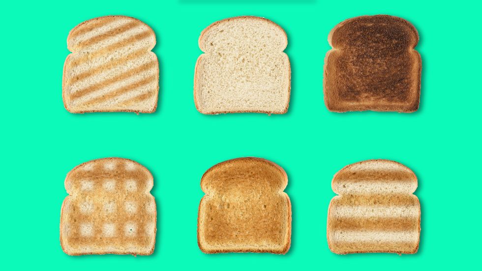 pieces of toast, representing carbohydrates in diet