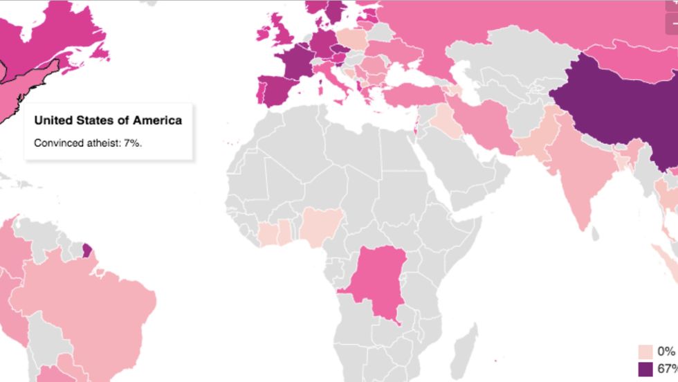 The most atheistic country in the world? China. The most 'non-religious'? Azerbaijan.