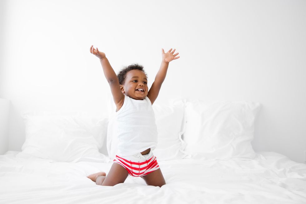baby celebrating