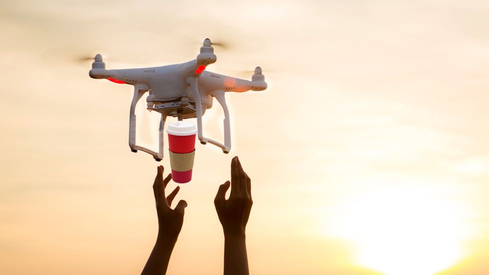 IBM coffee delivery drone patent.