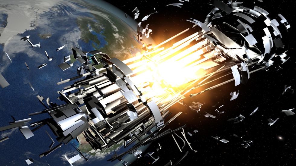 Rocket body explosions. Credit: ESA
