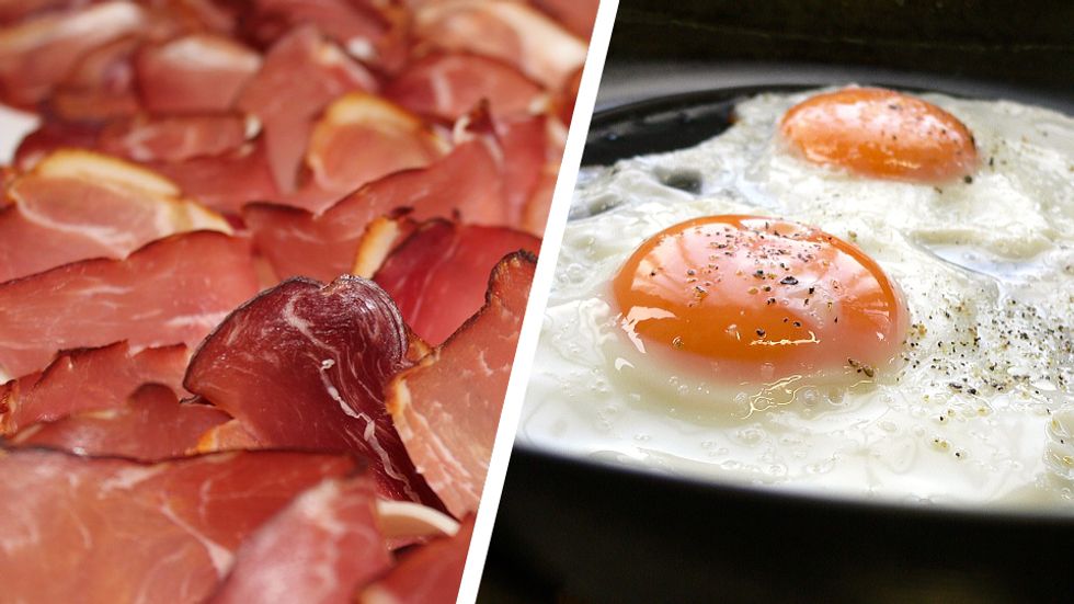 bacon or ham and eggs: foods on the keto diet