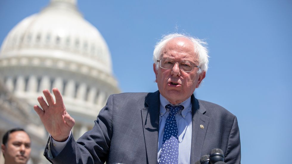 Sen. Bernie Sanders (I-VT) speaks during a news conference regarding the separation of immigrant children at the U.S. Capitol on July 10, 2018, in Washington, DC (Alex Edelman/Getty Images).