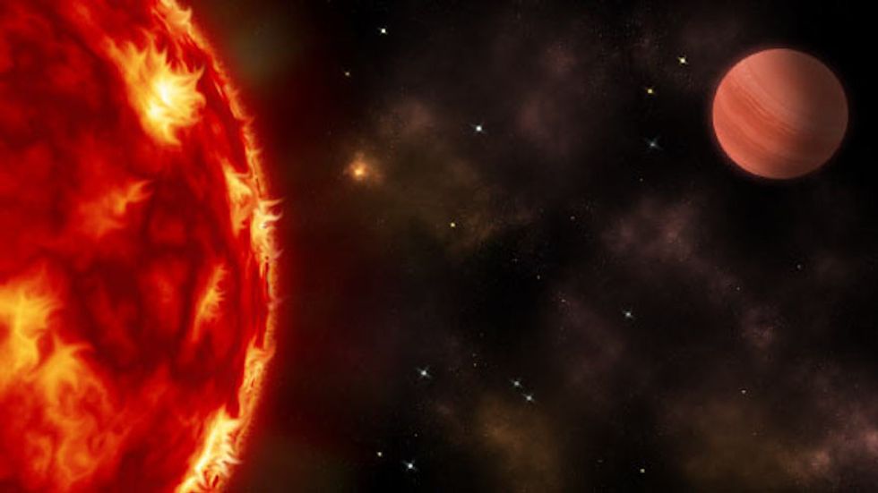 Artist’s impression of the exoplanet Wolf 503b and its host star. Image credit: Sci-News.com.