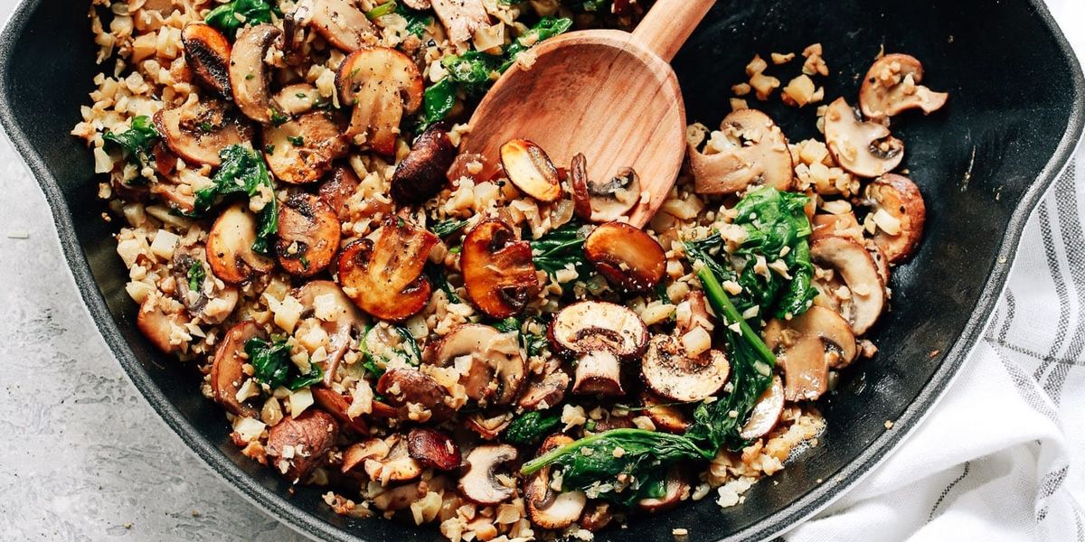 Mushroom Cauliflower Rice Skillet - My Recipe Magic