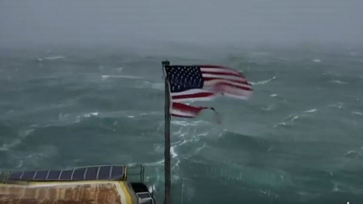 Iconic Frying Pan Tower flag, shredded by Florence, to be auctioned for charity