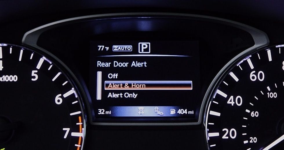 Nissan Rear Door Alert technology reminds drivers to check the rear seats