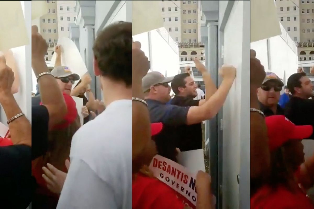 Miami GOP Chair Joins Proud Boys In Screaming About Socialism At Democratic Offices.