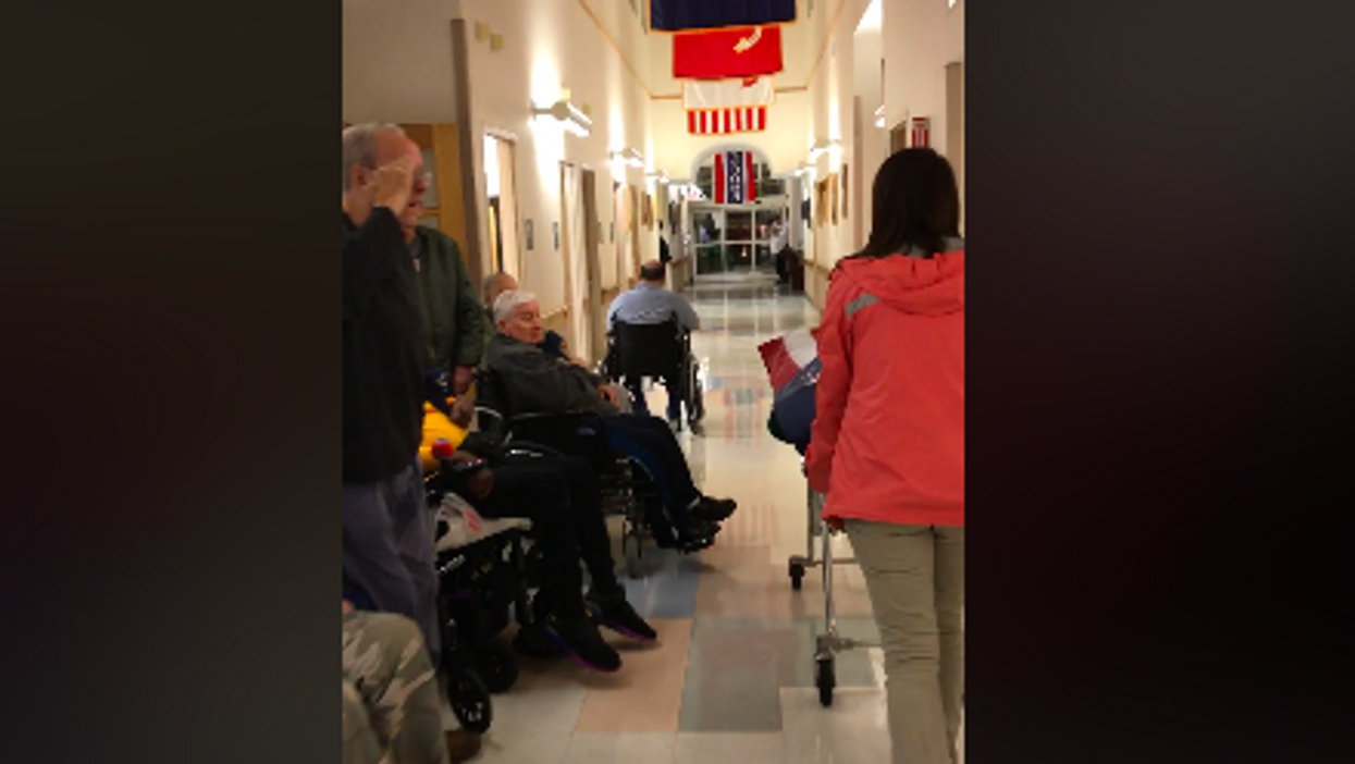 A deceased military lieutenant was given processional in a veterans home, and none of our eyes are dry now