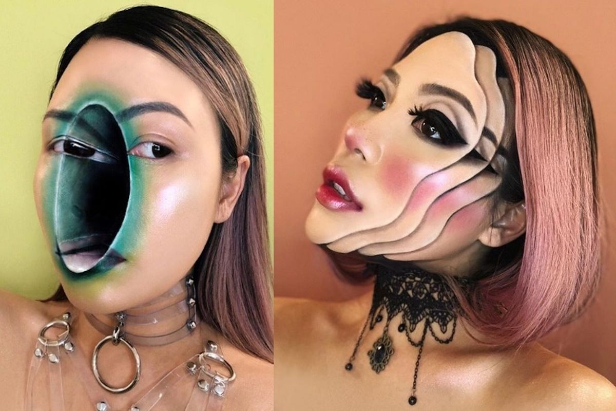 This Makeup Artist Transforms Her Face Into Optical Illusions