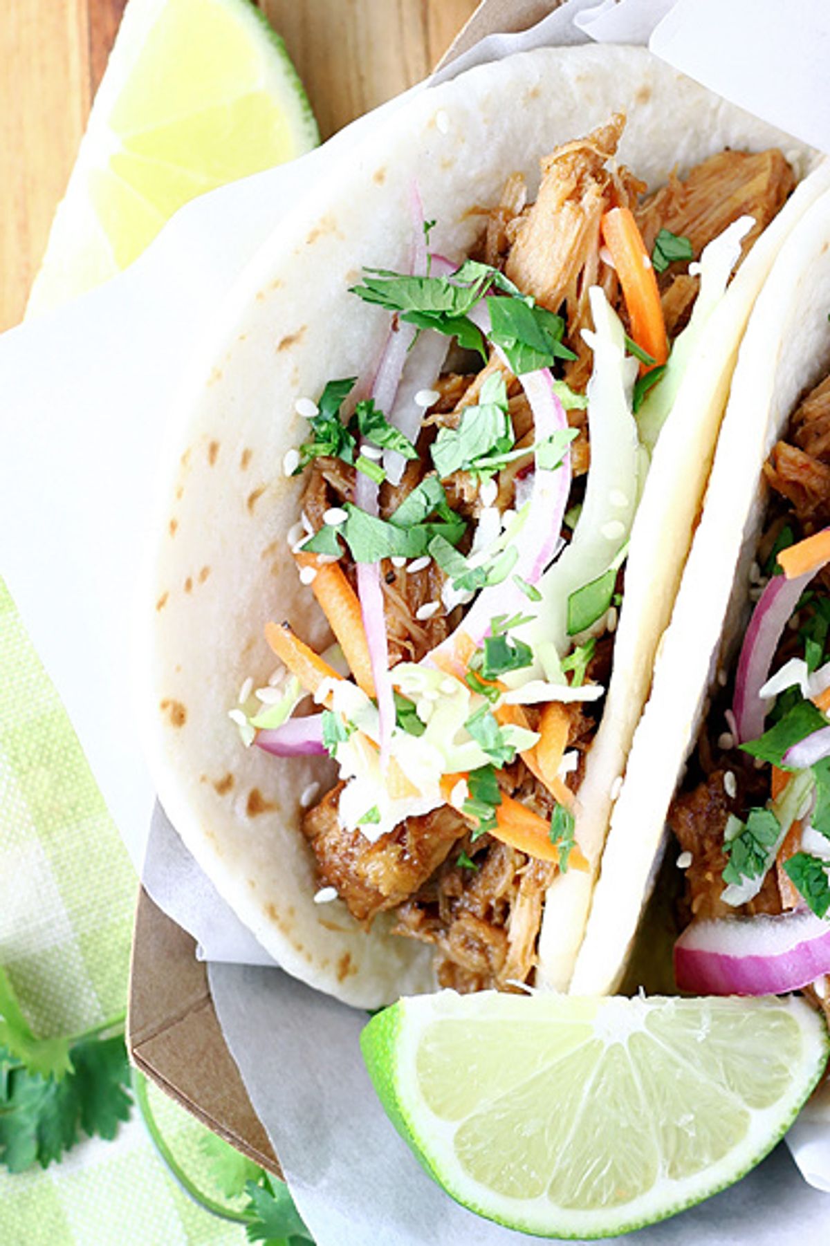 Slow Cooker Korean Pork BBQ Tacos Let's Dish Recipes My Recipe Magic