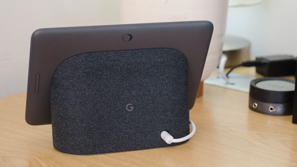 a photo of the backside of Google Home Hub