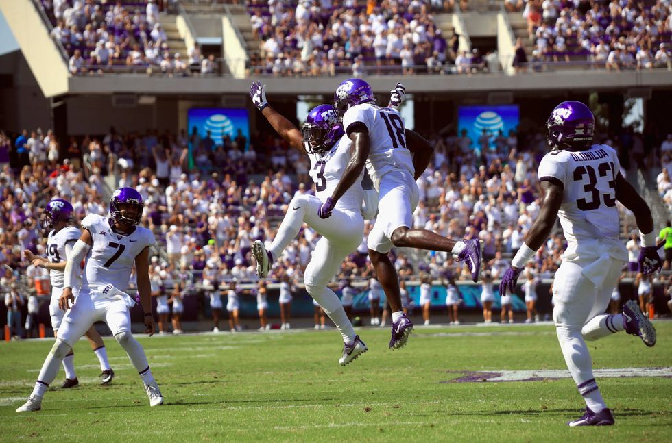 TCU holds down the top spot in the state's rankings of college football teams