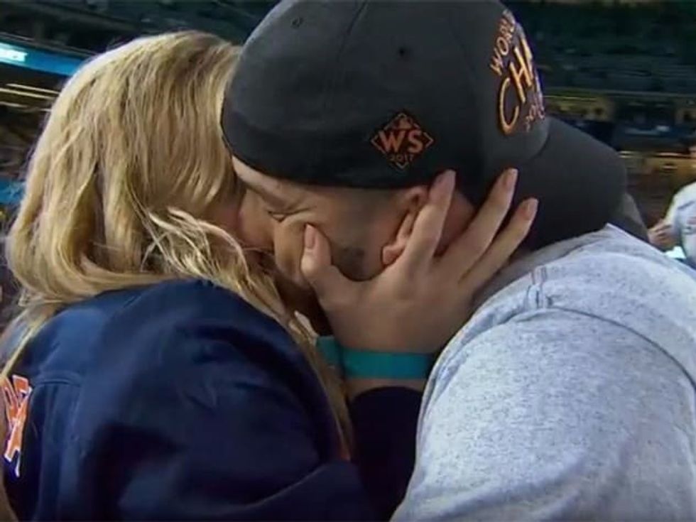 Big crowd at Minute Maid goes crazy as Astros win World Series and Correa gets engaged