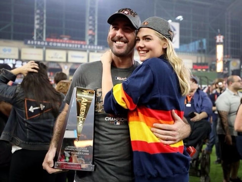 Kate Upton joins on-field celebration with Justin Verlander after Astros clinch ALCS