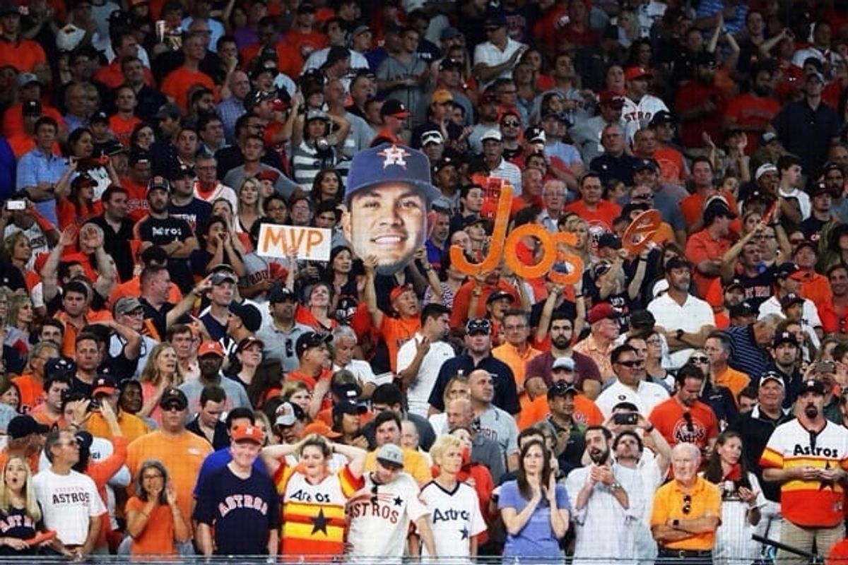 Astros fans at a playoff game