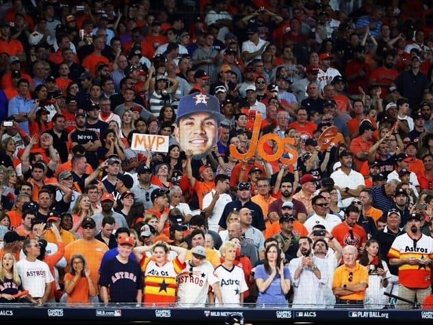 Astros fans at a playoff game