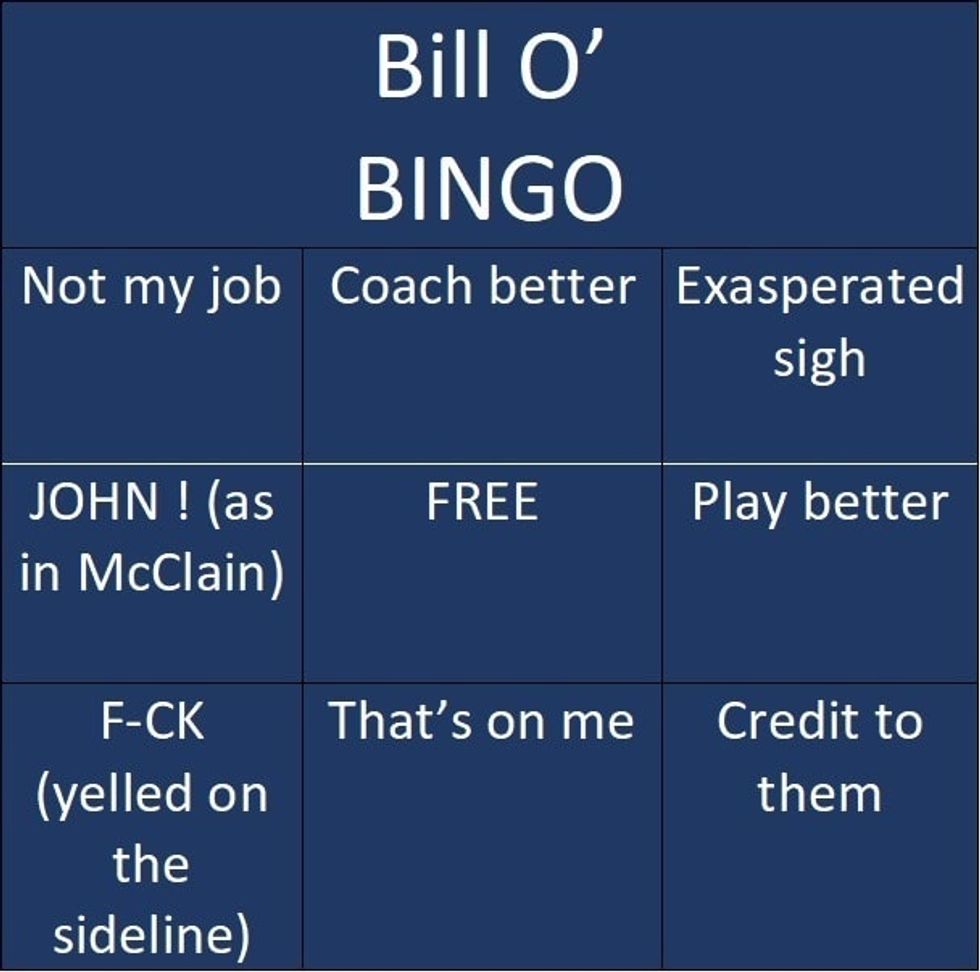 Want to liven up Sunday? How about some Bill O'Brien bingo?